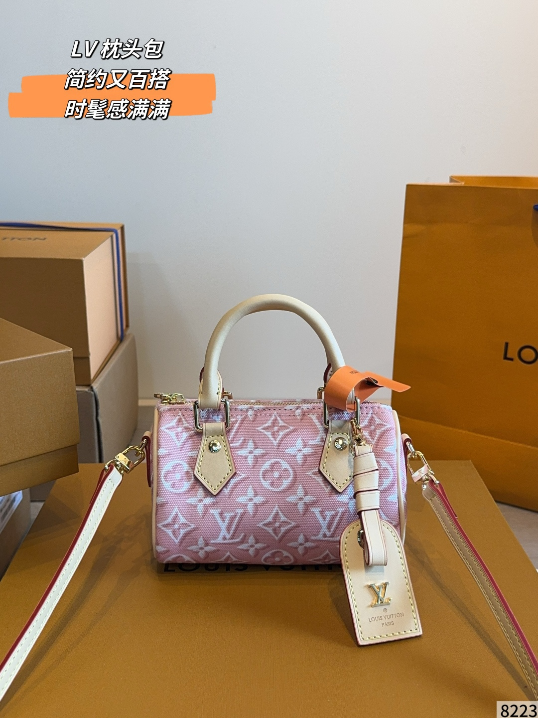 LV Speedy Handbag Monogram Canvas Cowhide Leather Denim